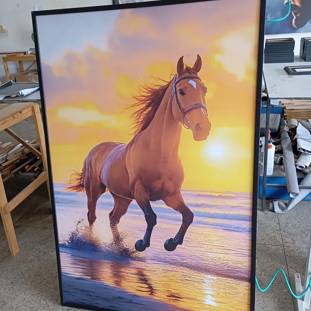 Cavalo ao pôr do sol, quadro da Santa Cruz Quadros e Molduras